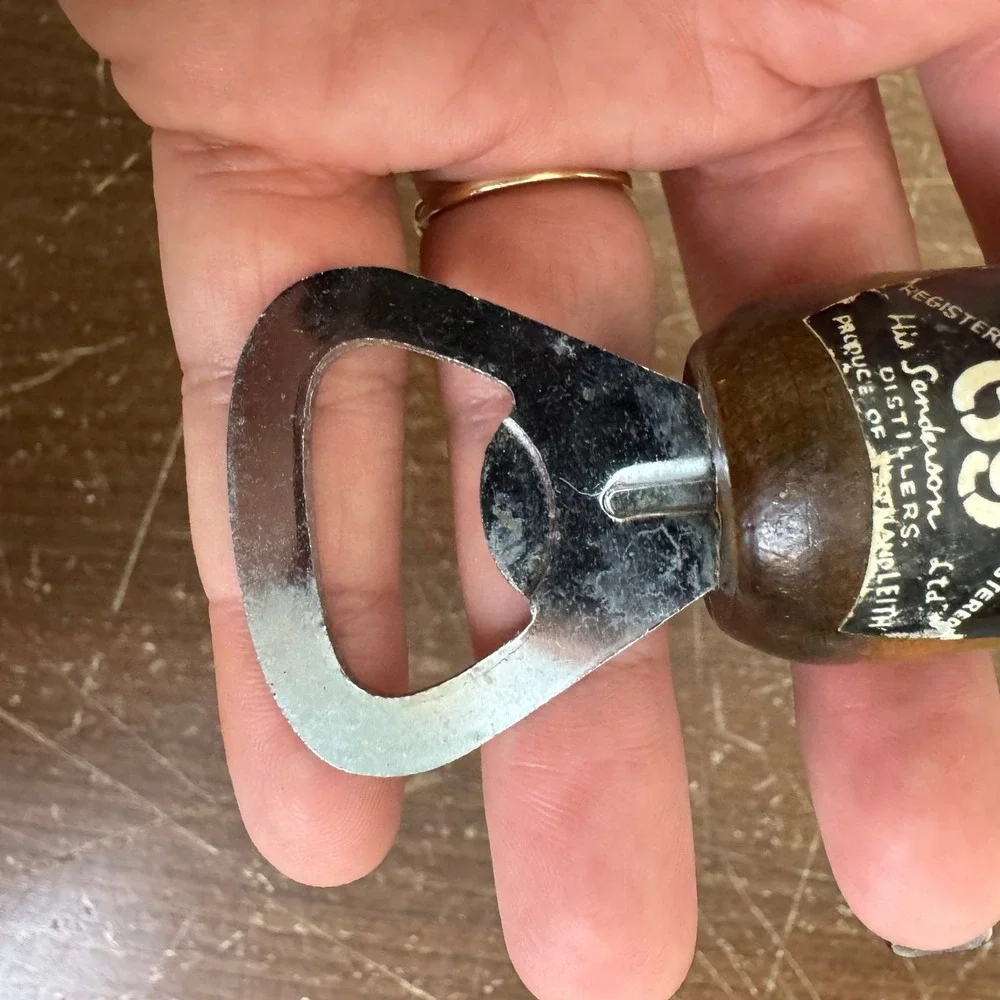 Vintage Vat 69 Scotch‎ Whisky Wood Bottle Shape Handle Bottle Opener Barware